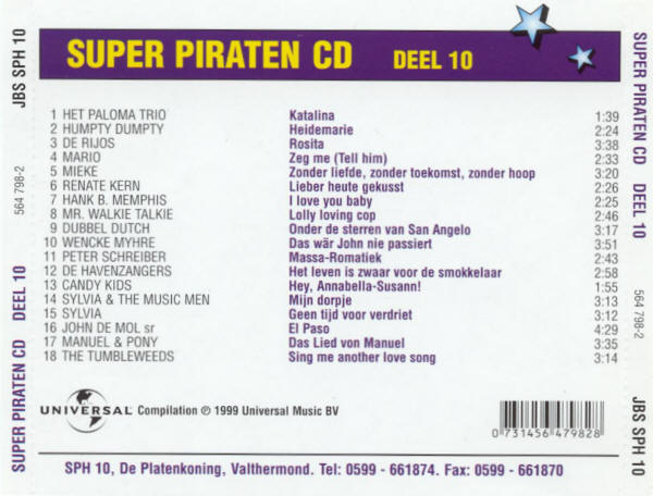Super Piraten Cd Deel 10 : Back